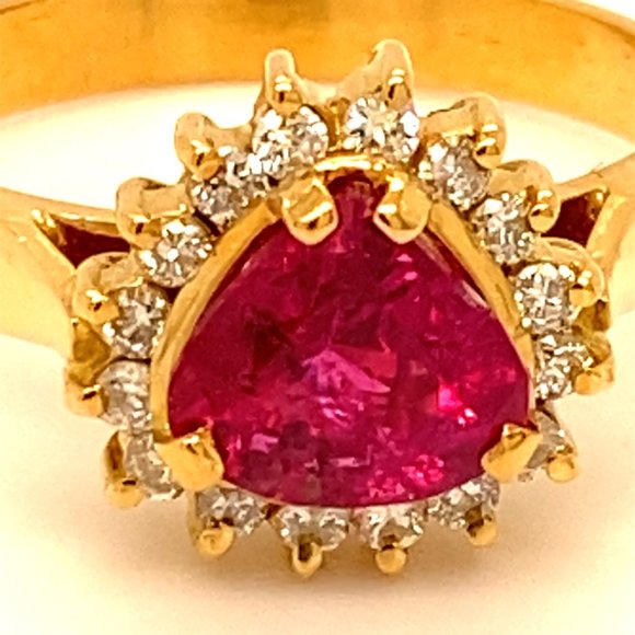 GIA Certified Ruby 2.08ct Diamonds 18K Gold Ring - Picture 7 of 9